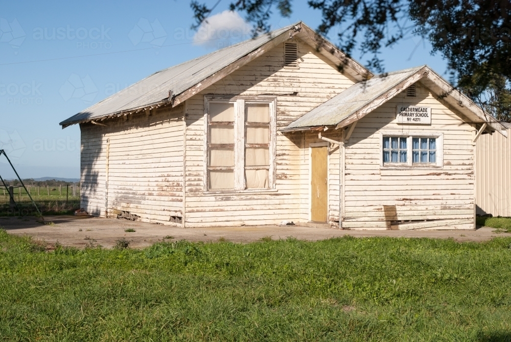 An abandoned primary school in country Victoria - Australian Stock Image