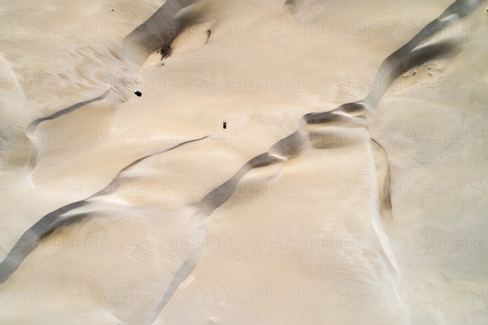 An aerial view of sand dunes - Australian Stock Image