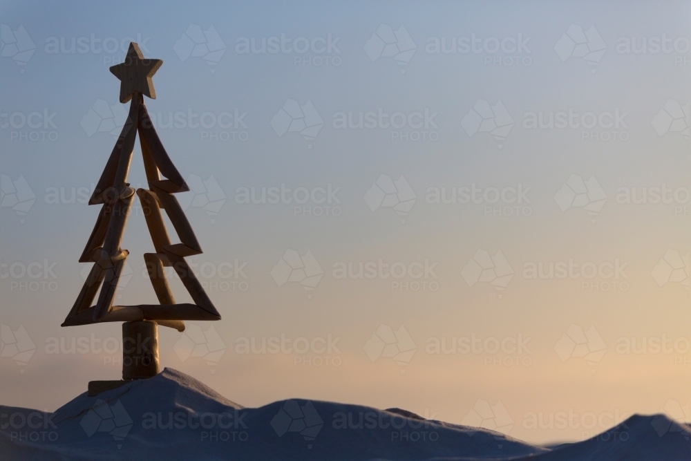 An aussie driftwood Christmas tree - Australian Stock Image