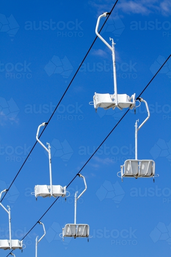 An empty chairlift - Australian Stock Image