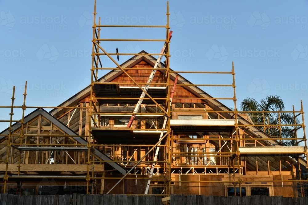An extension renovation on a suburban home - Australian Stock Image