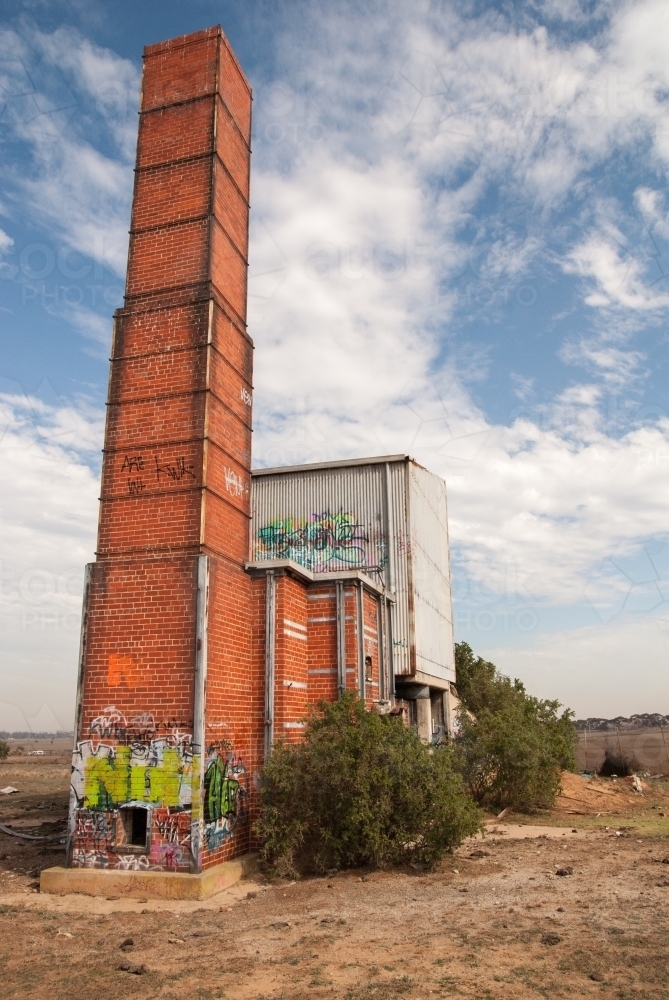 An old abandoned building on farmland in regional Victoria - Australian Stock Image