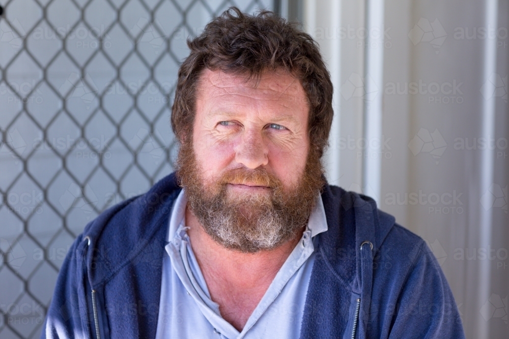 An ordinary middle aged man with beard - Australian Stock Image