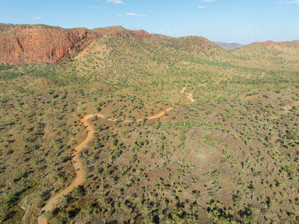 An outback road to Purnululu National Park, Western Australia - Australian Stock Image
