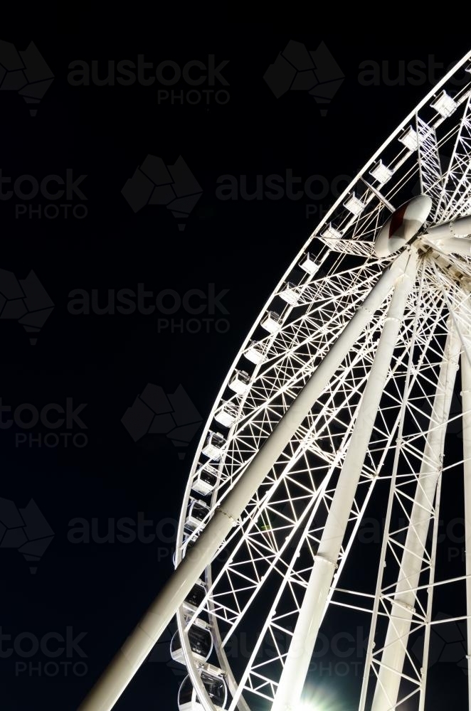 Angled view of Brisbane Wheel view against night sky - Australian Stock Image