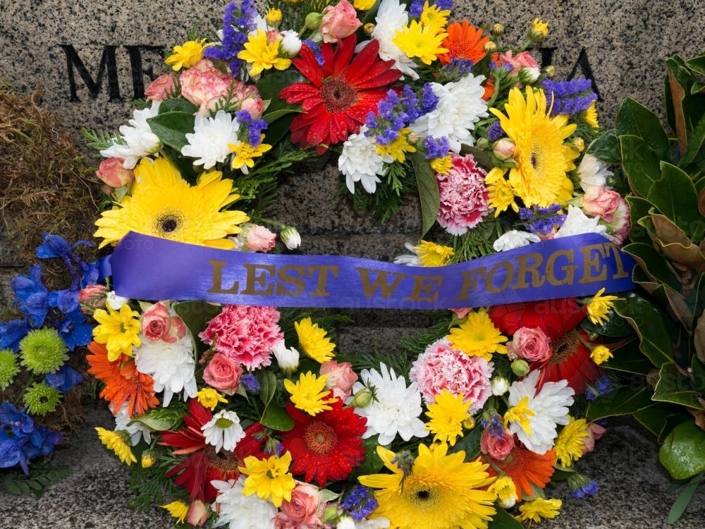 ANZAC Day wreaths - Australian Stock Image