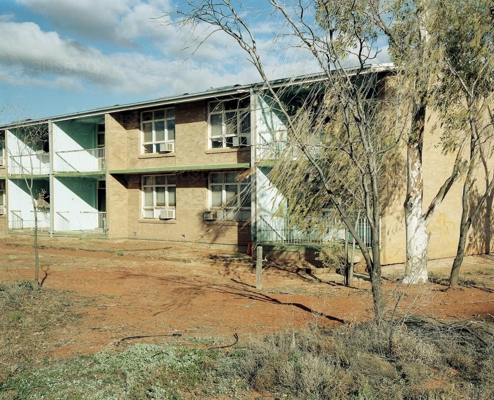 Apartment block in romote town - Australian Stock Image