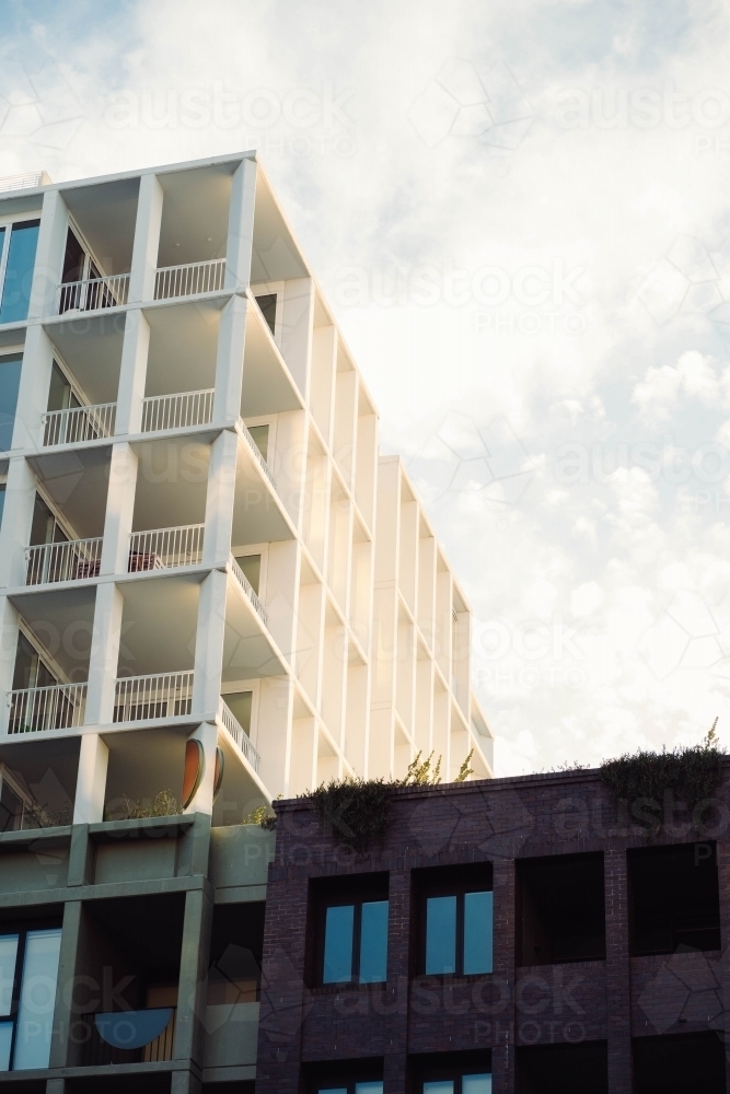 apartment building and sky - Australian Stock Image