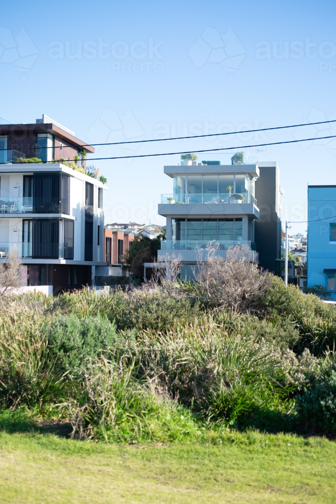 apartment units along Marine Parade, Maroubra - Australian Stock Image