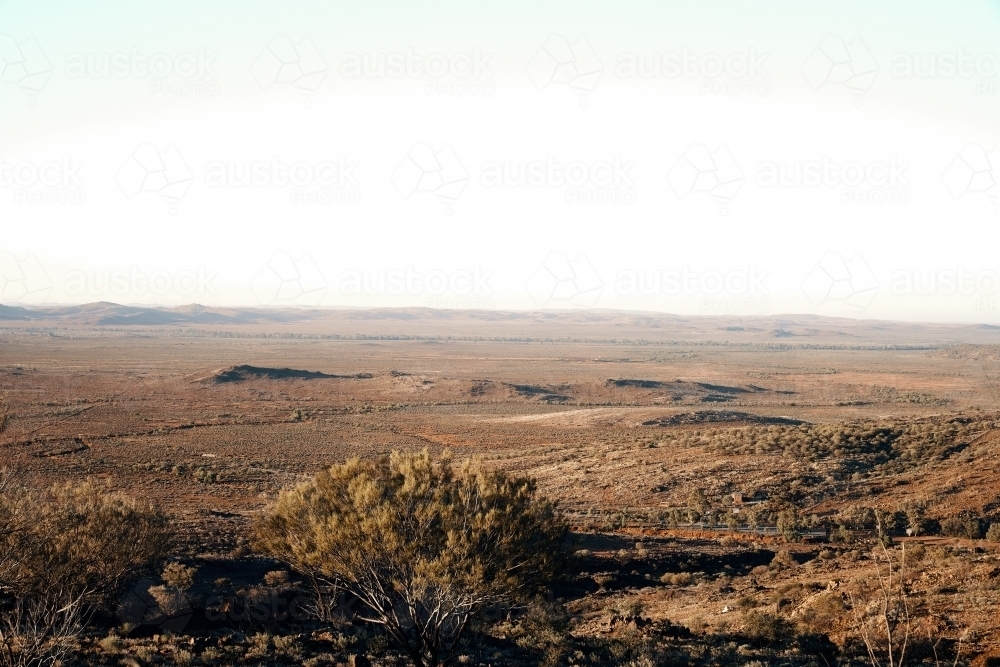 Arid scene overlooking NSW outback - Australian Stock Image
