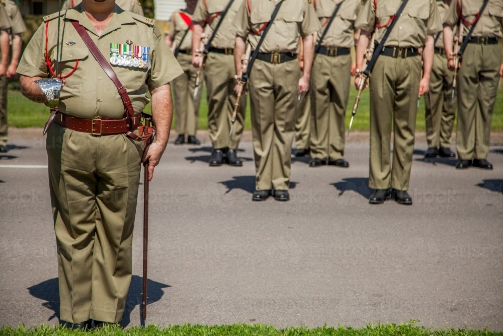 Image of Army soldiers standing in ranks during the freedom of entry