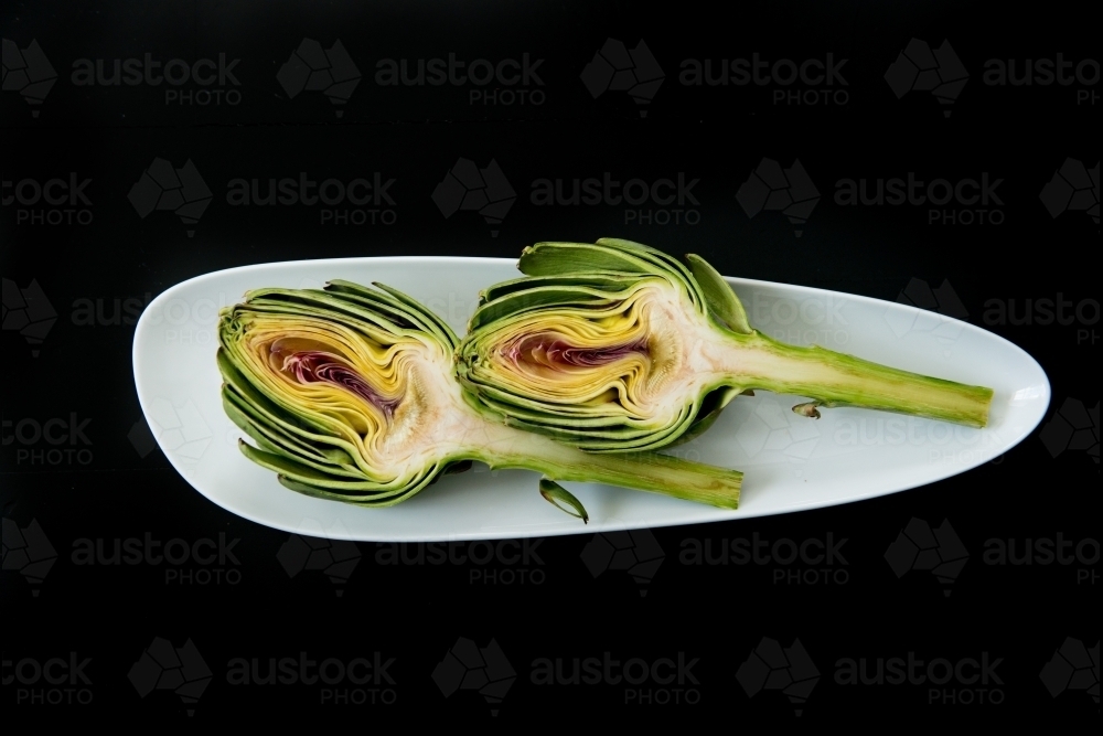 Artichokes on a dish - Australian Stock Image