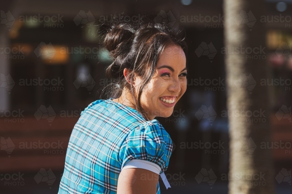 asian woman smiling - Australian Stock Image