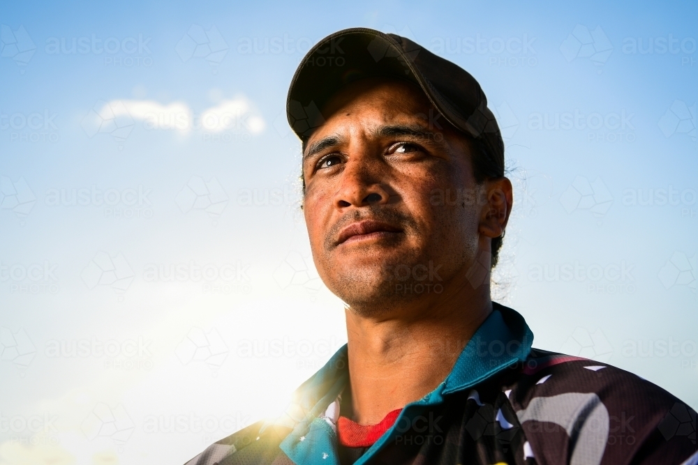 Athletic middle-aged Maori man - Australian Stock Image