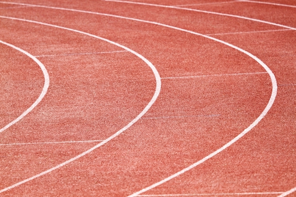 Athletics track lanes. - Australian Stock Image