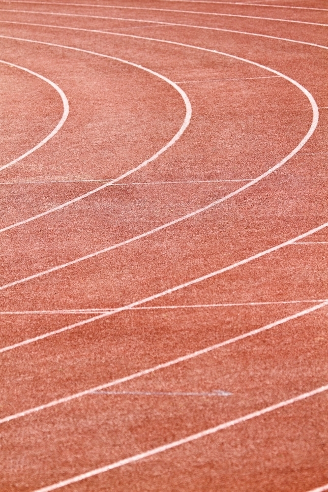 Athletics track lanes. - Australian Stock Image