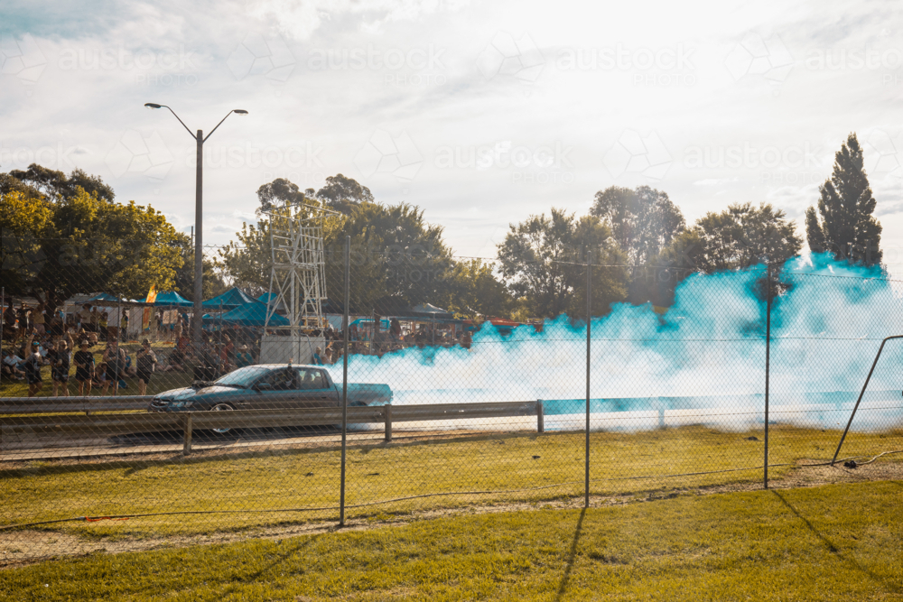 Australia Day long weekend burnout competition at Kandos in rural New South Wales - Australian Stock Image