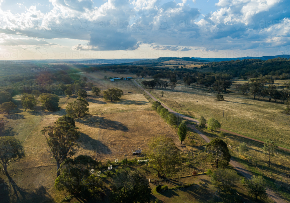 Australian farm landscape in Northern tablelands near Glen Innes - Australian Stock Image