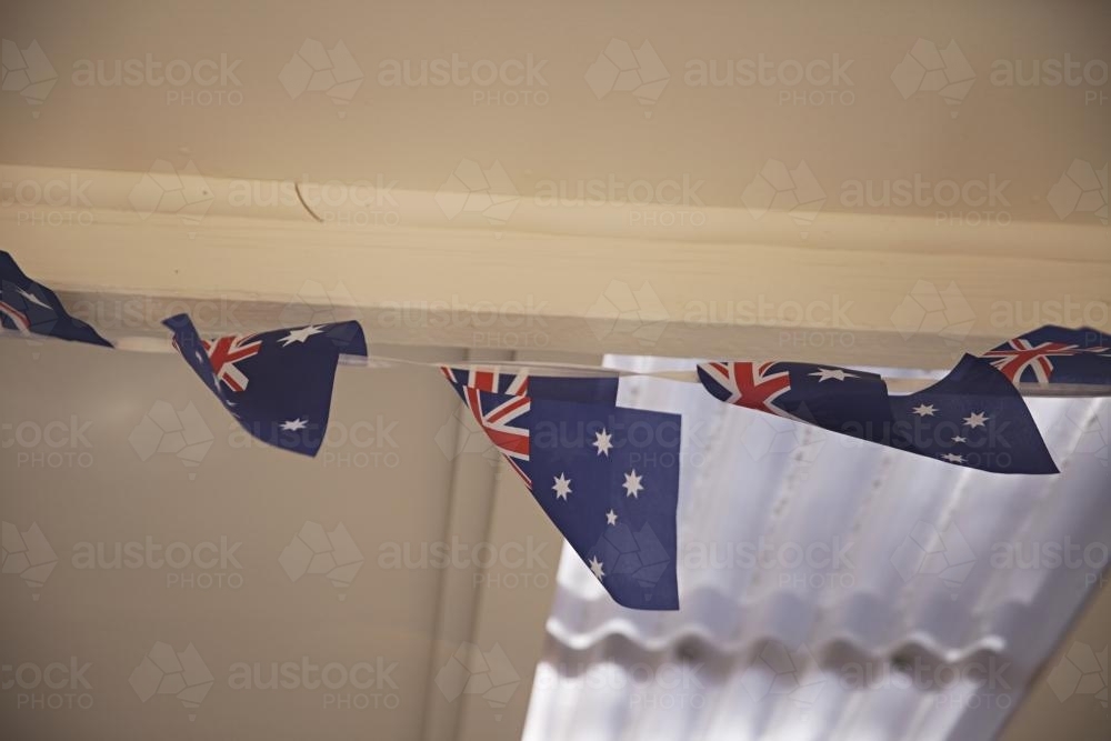 Australian flag bunting - Australian Stock Image