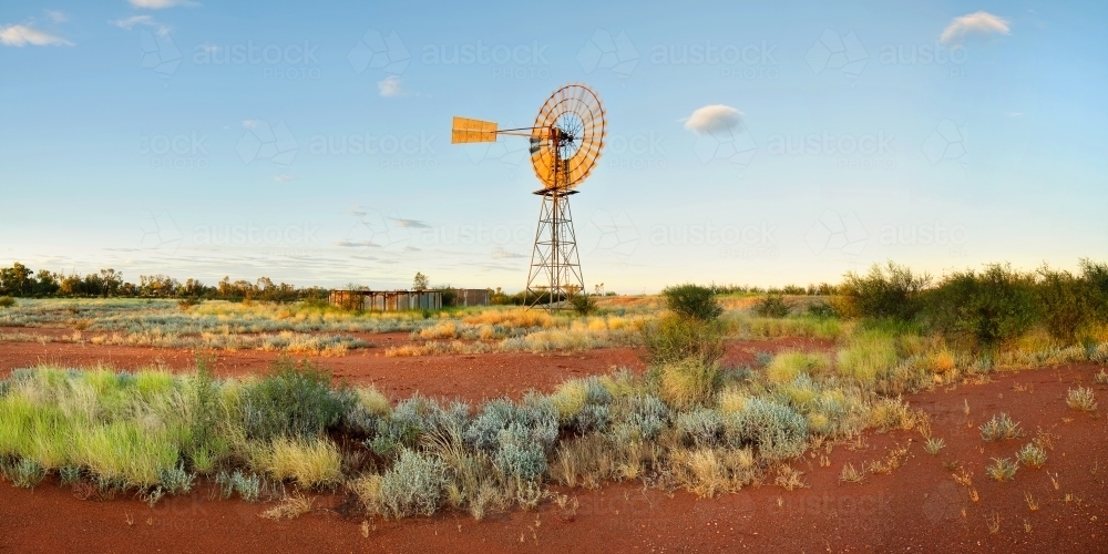 Australian windmill in the outback, Northern Territory - Australian Stock Image