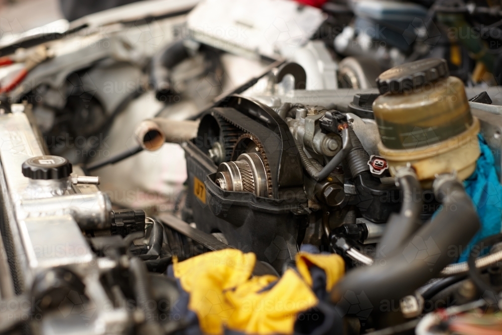 Engine Work Photo Image of Automotive work on engine of vehicle - Austockphoto