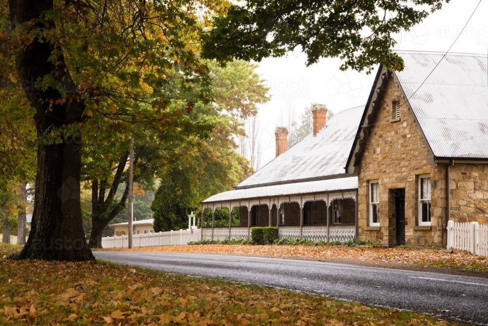 Autumn/April street scene of historical residence in Tenterfield - Australian Stock Image