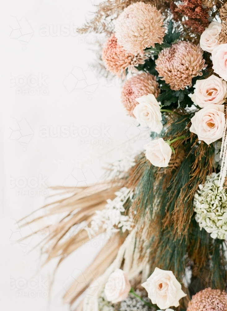 Autumn Boho Inspired Floral Arrangements - Australian Stock Image