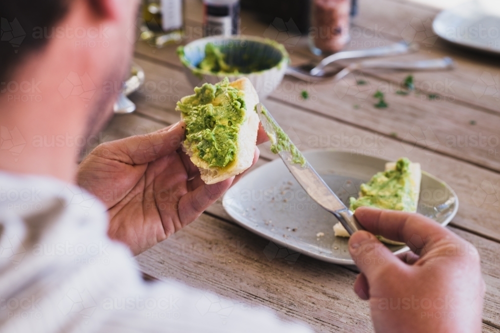 avocado toast for breakfast - Australian Stock Image