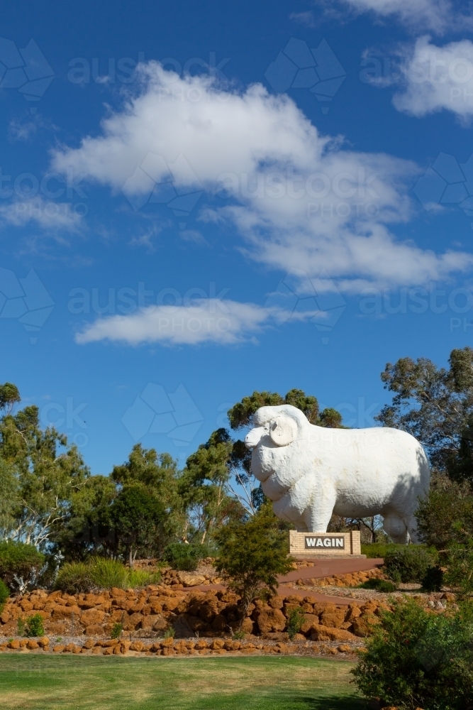 Baart the Giant Ram sculpture in Wagin, Western Australia - Australian Stock Image