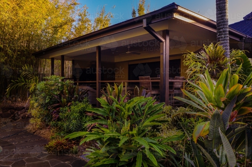 back veranda on house - Australian Stock Image