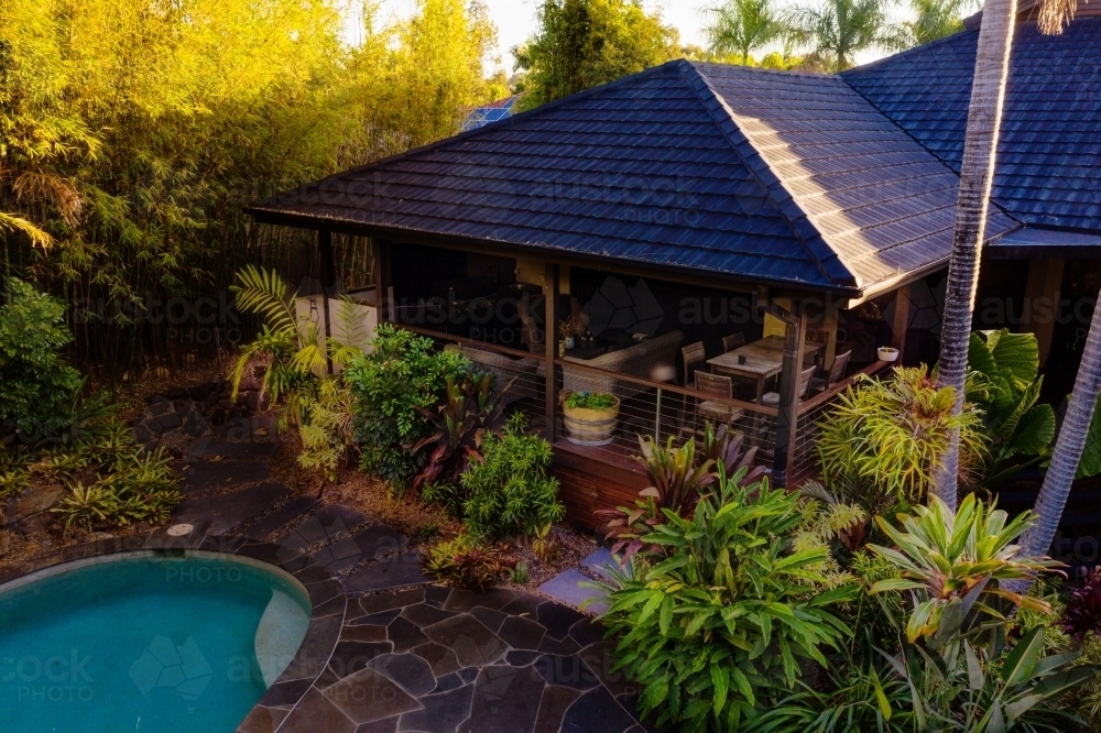 back veranda on house - Australian Stock Image
