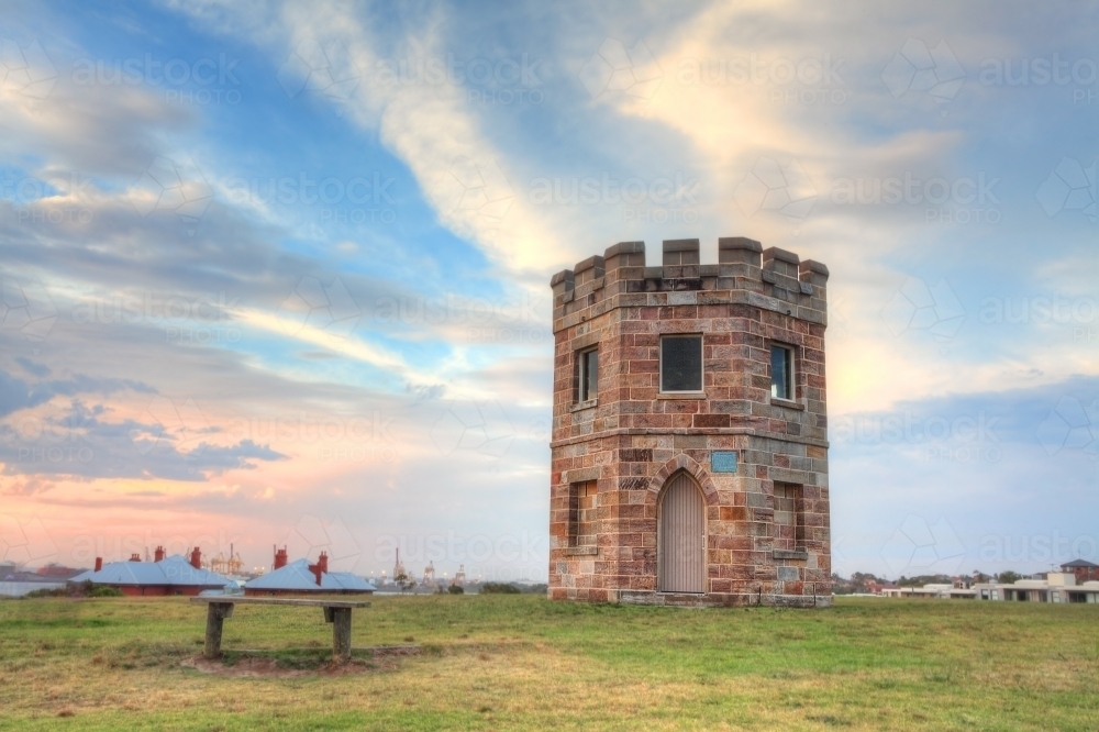 Barack Tower was erected around 1820 where soldiers stood watch for smugglers and stray ships. - Australian Stock Image