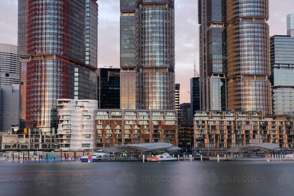 Barangaroo towers at sunset - Australian Stock Image