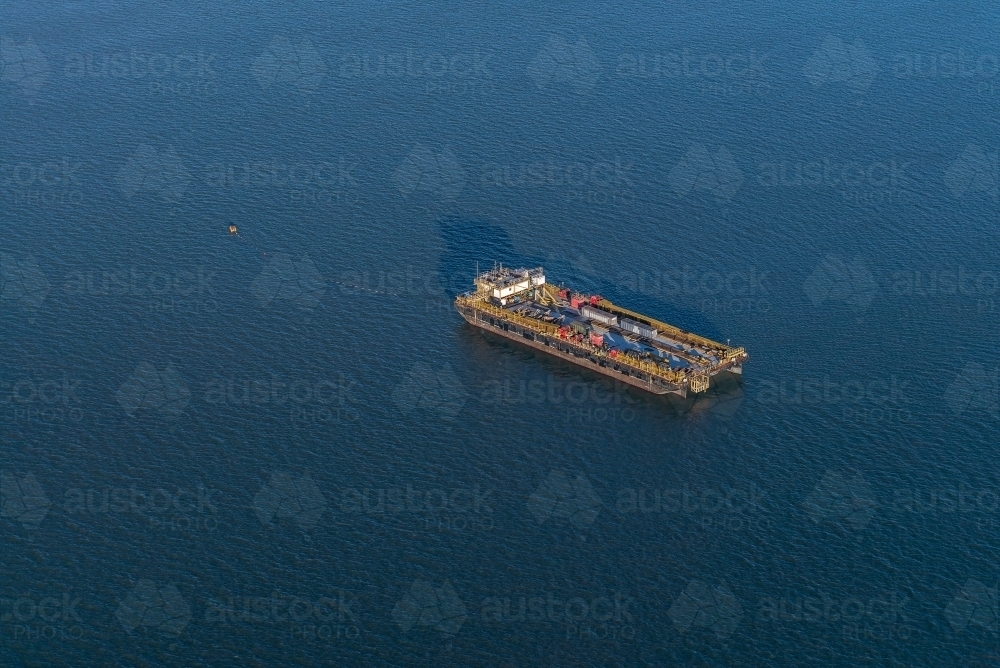 Barge from the air - Australian Stock Image