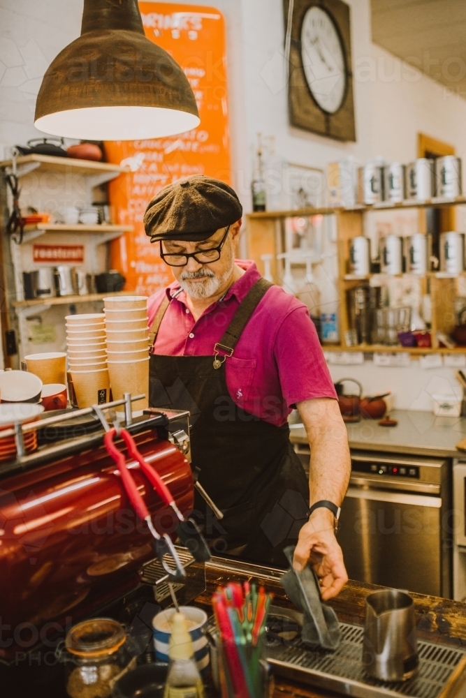 Barista making coffee - Australian Stock Image