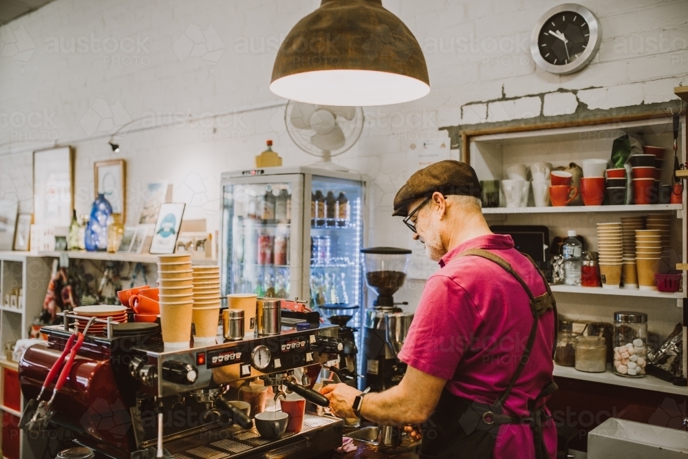 Barista making coffee - Australian Stock Image