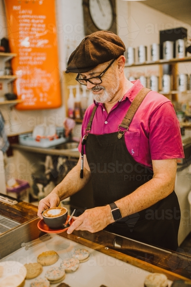 Barista making coffee - Australian Stock Image
