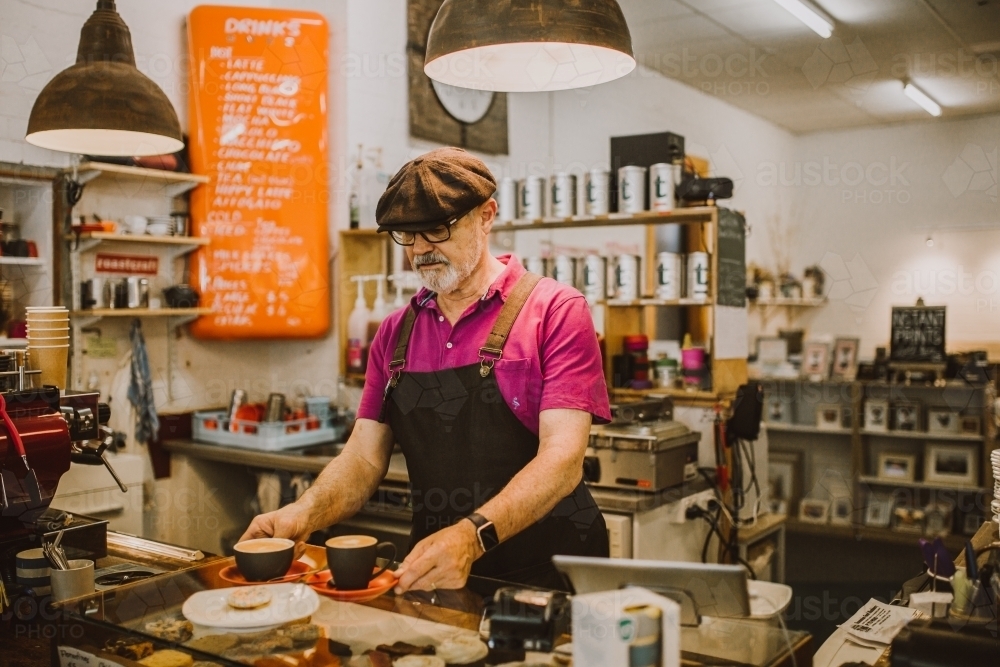 Barista making coffee - Australian Stock Image
