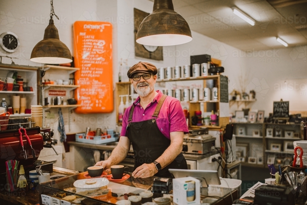 Barista making coffee - Australian Stock Image
