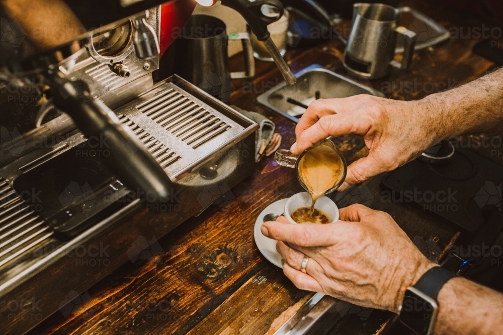 Barista making coffee - Australian Stock Image