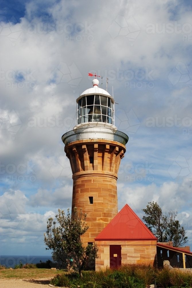 Barrenjoey Lighthouse at Sydney's most northern point - Australian Stock Image