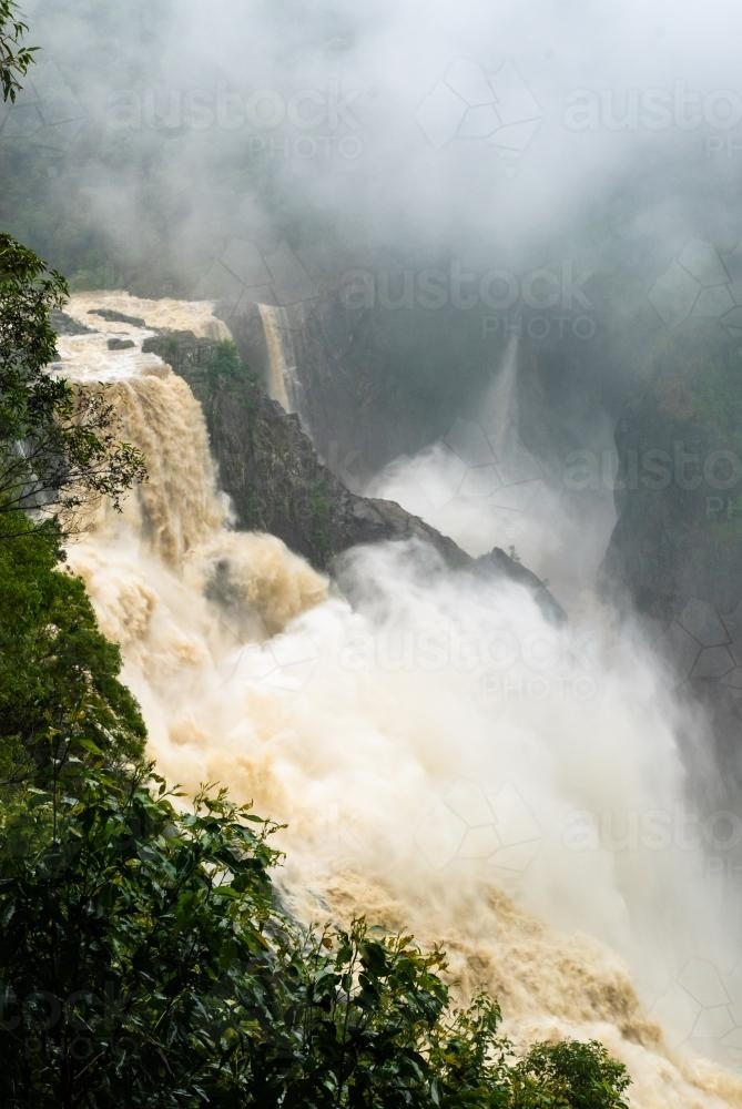 Barron Falls in full flow after a cyclonic rains, - Australian Stock Image
