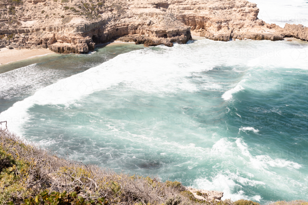 Bay along the clifftop drive art trail at Elliston - Australian Stock Image
