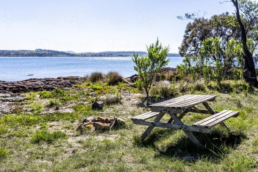 BBQ and Camping spot on the coast - Australian Stock Image