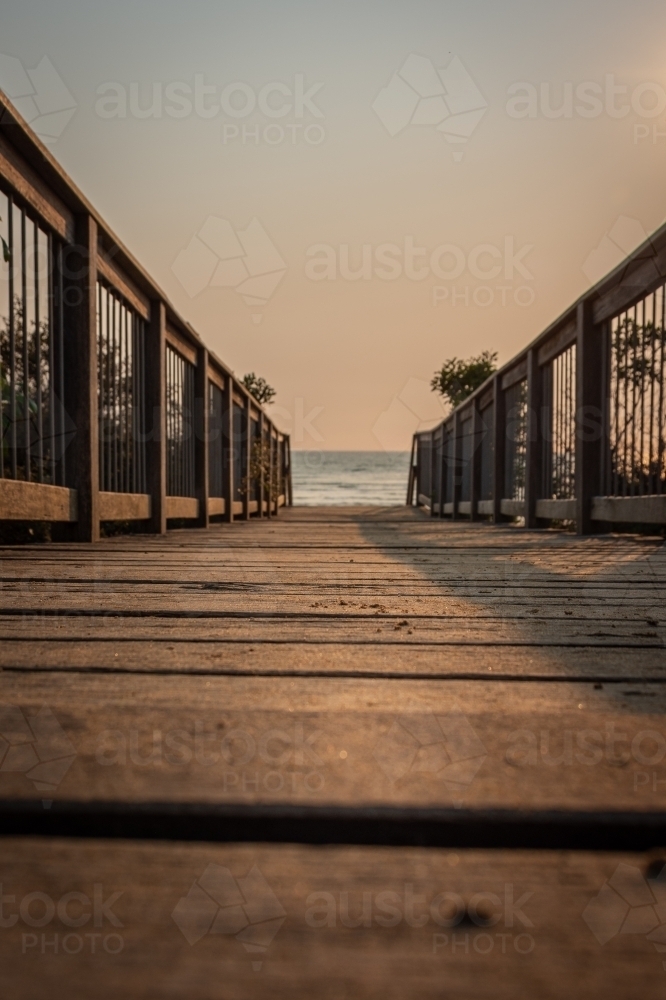 Great Ocean Road Beach Jetty at Sunrise - Australian Stock Image