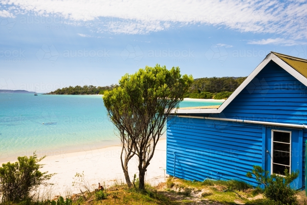 Beach Shack, Cockle Creek - Australian Stock Image
