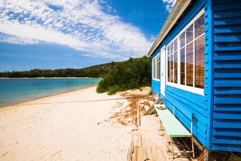 Beach Shack, Cockle Creek - Australian Stock Image