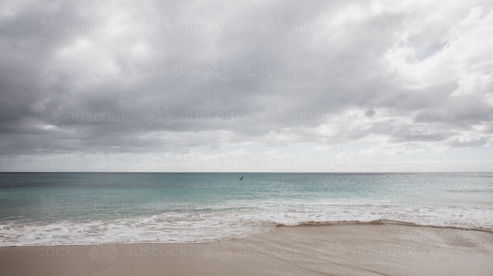 Beach shoreline on an overcast day - Australian Stock Image