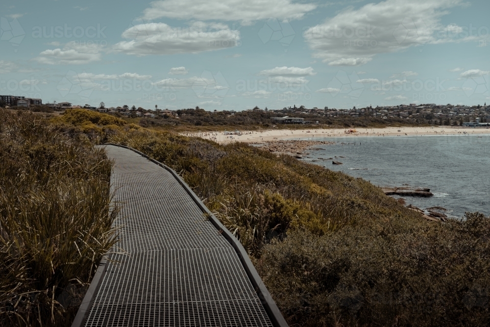 Beach views from a coastal walking track near Maroubra Beach - Australian Stock Image