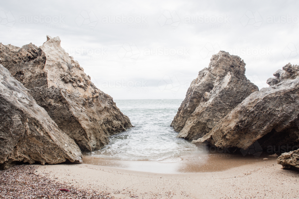 Beach with rock formations - Australian Stock Image